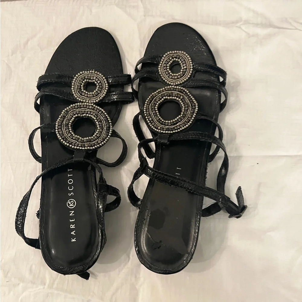 Karen Scott Black Strappy Sandals Size 9.5